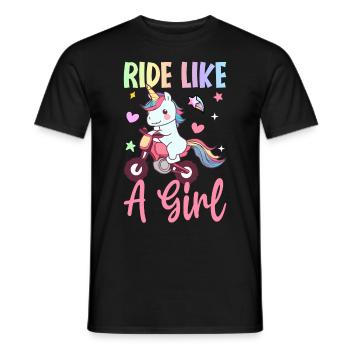 Dirt Bike Girl Female Dirt Biker - Men's T-Shirt - black - Front - AI Model Male 178 light (178cm)