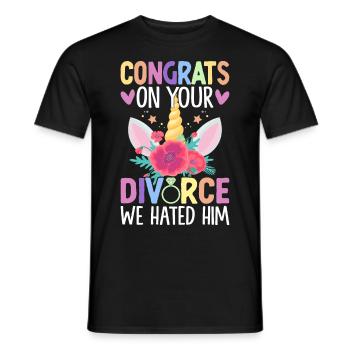 Divorce divorcé - T-shirt homme - noir - Devant - AI Model Male 178 light (178cm)
