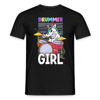 Batteur, Musicien, Amateur de batterie - T-shirt homme - noir - Devant - AI Model Male 178 light (178cm)