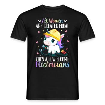 Électricien Électricien Fille - T-shirt homme - noir - Devant - AI Model Male 178 light (178cm)