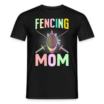 Fencer Foil Saber Girl - Men's T-Shirt - black - Front - AI Model Male 178 light (178cm)