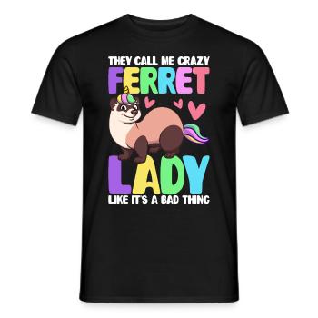 Female Ferret Lover - Men's T-Shirt - black - Front - AI Model Male 178 light (178cm)