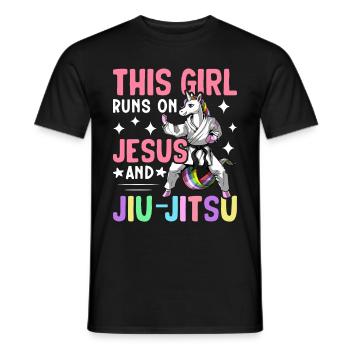 BJJ Girls Martial Arts - Men's T-Shirt - black - Front - AI Model Male 178 light (178cm)