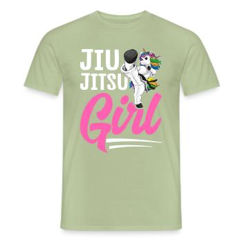 BJJ Girls Martial Arts - Men's T-Shirt - sage - Front - AI Model Male 178 light (178cm)