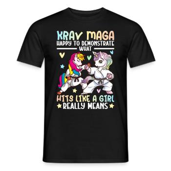 Martial Art Girl - Men's T-Shirt - black - Front - AI Model Male 178 light (178cm)
