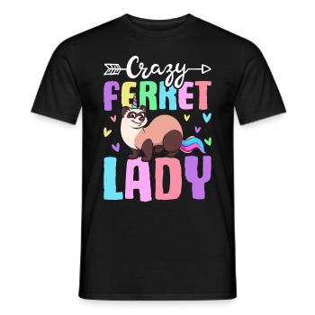 Female Ferret Lover - Men's T-Shirt - black - Front - AI Model Male 178 light (178cm)