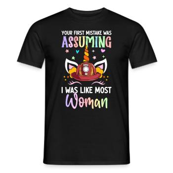Firefighter Fire Fighting - Men's T-Shirt - black - Front - AI Model Male 178 light (178cm)