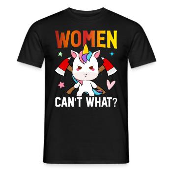 Firefighter Girl Fire Fighting - Men's T-Shirt - black - Front - AI Model Male 178 light (178cm)
