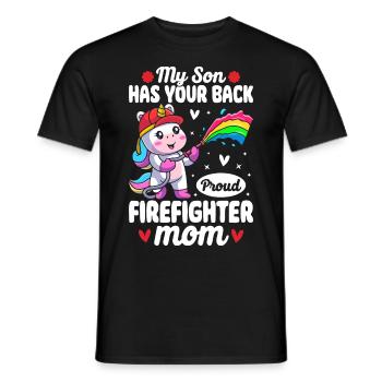 Fire Brigade Mom - Men's T-Shirt - black - Front - AI Model Male 178 light (178cm)
