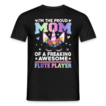 Flötenspieler - Männer T-Shirt - Schwarz - Vorne - AI Model Male 178 light (178cm)