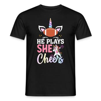 Funny soccer player - Men's T-Shirt - black - Front - AI Model Male 178 light (178cm)
