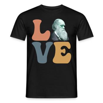 Charles Darwin Evolutionstheorie Atheist - Männer T-Shirt - Schwarz - Vorne - AI Model Male 178 light (178cm)