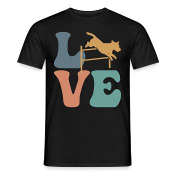 Hund Agility Hundetrainer - Männer T-Shirt - Schwarz - Vorne - AI Model Male 178 light (178cm)