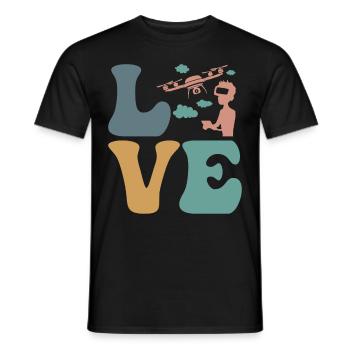 Drone Pilot Quadcopter RC - Men's T-Shirt - black - Front - AI Model Male 178 light (178cm)