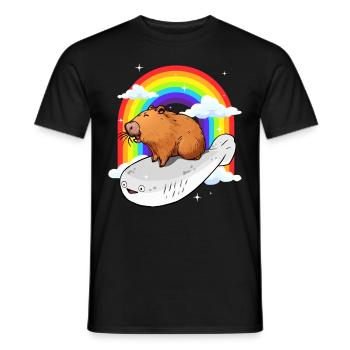 Drôle Sacabambaspis Poisson Meme Capybara Regenbog - T-shirt homme - noir - Devant - AI Model Male 178 light (178cm)