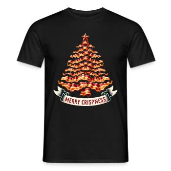 Merry Crispness Christmas Tree Bacon - Men's T-Shirt - black - Front - AI Model Male 178 light (178cm)