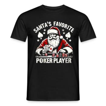 Père Noël Père Noël joueur de poker - T-shirt homme - noir - Devant - AI Model Male 178 light (178cm)