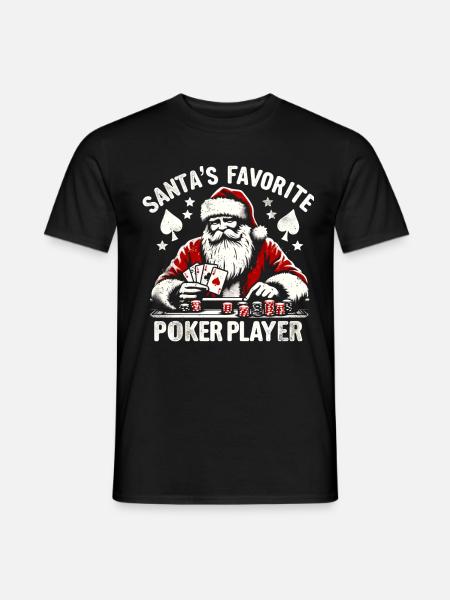 Weihnachts-weihnachtsmann-pokerspieler - Männer T-Shirt - Schwarz