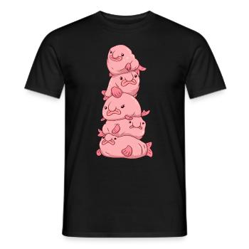 Kawaii Blobfisch Blob Haufen - Männer T-Shirt - Schwarz - Vorne - AI Model Male 178 light (178cm)