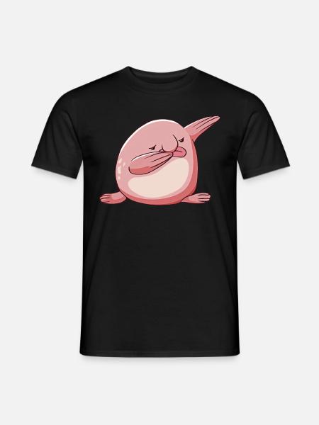 Kawaii Tupfender Klecksfisch - Männer T-Shirt - Schwarz