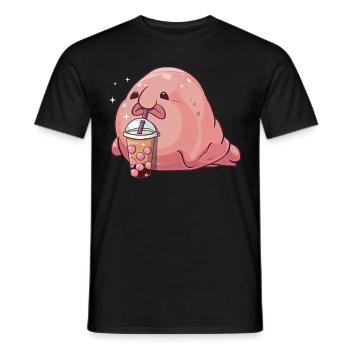 Kawaii Blobfish Boba Bubble Milk Thé - T-shirt homme - noir - Devant - AI Model Male 178 light (178cm)