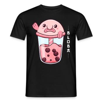 Blobfish Boba Bubble Milk Tea - Men's T-Shirt - black - Front - AI Model Male 178 light (178cm)