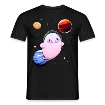 Lustiger Blobfisch Raum Astronaut Planeten - Männer T-Shirt - Schwarz - Vorne - AI Model Male 178 light (178cm)