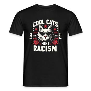 Les chats luttent contre le racisme Antiracisme - T-shirt homme - noir - Devant - AI Model Male 178 light (178cm)