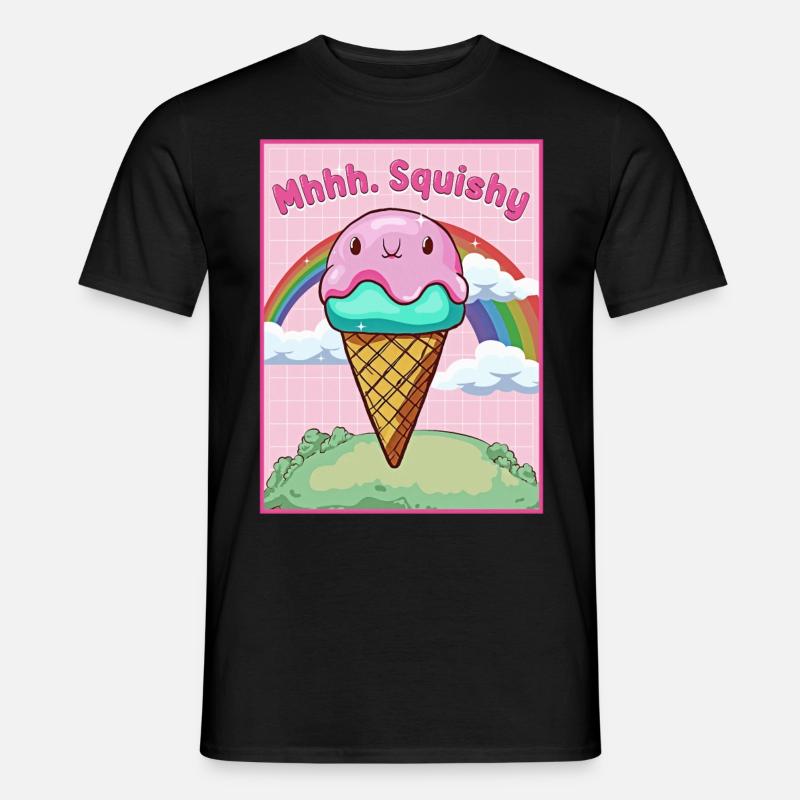 Kawaii Blobfisch-Eiscreme - Männer T-Shirt - Schwarz
