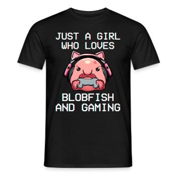 Fille Gamer Kawaii - T-shirt homme - noir - Devant - AI Model Male 178 light (178cm)