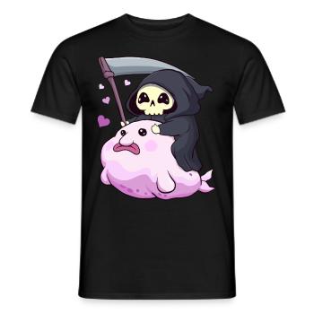 Kawaii Pastell Goth Blobfish Tod Sensenmann - Männer T-Shirt - Schwarz - Vorne - AI Model Male 178 light (178cm)