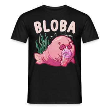 Kawaii Blobfish Boba Bubble Milk Thé - T-shirt homme - noir - Devant - AI Model Male 178 light (178cm)