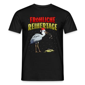 Cigogne de Noël vomir Happy Heron Days - T-shirt homme - noir - Devant - AI Model Male 178 light (178cm)