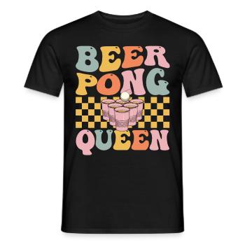 Groovy Beer Pong Girl Player Trinkspiel - Männer T-Shirt - Schwarz - Vorne - AI Model Male 178 light (178cm)