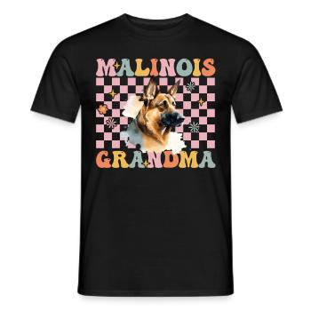 Groovy Belgian Malinois Dog - Men's T-Shirt - black - Front - AI Model Male 178 light (178cm)