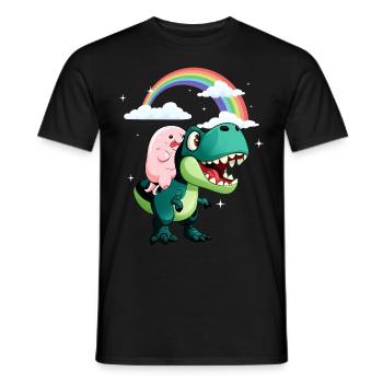 Poisson blob kawaii Trex Tyrannosaurus Rex - T-shirt homme - noir - Devant - AI Model Male 178 light (178cm)