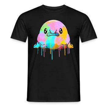 Kawaii Blobfish dégoulinant de peinture - T-shirt homme - noir - Devant - AI Model Male 178 light (178cm)