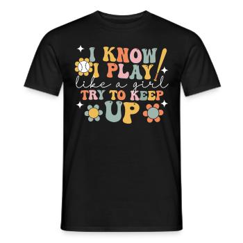Groovy Baseball Fille Joueuse - T-shirt homme - noir - Devant - AI Model Male 178 light (178cm)