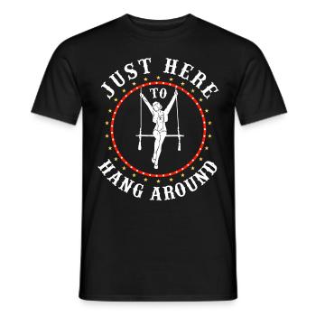 Cirque, Tissus aériens, Aériste, Acrobatie, Trapèze - T-shirt homme - noir - Devant - AI Model Male 178 light (178cm)