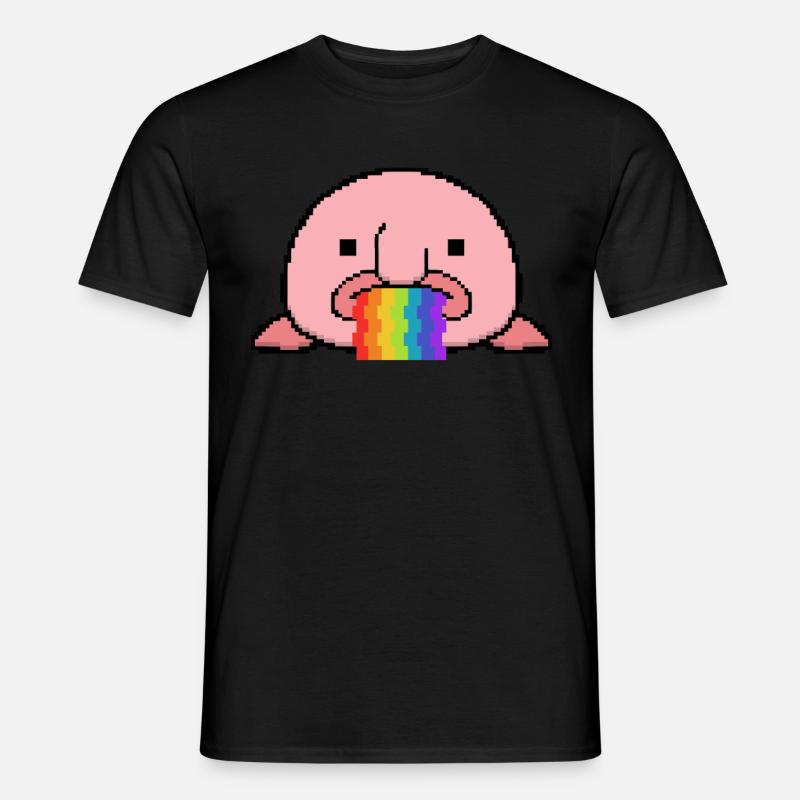 Blobfish Pixel arcobaleno - T-shirt uomo - nero