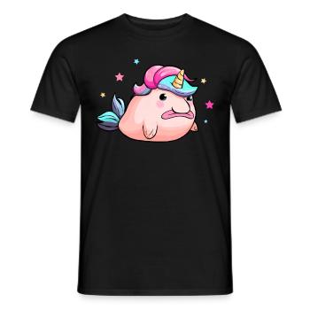 Lustiger Blobfisch Einhorn - Männer T-Shirt - Schwarz - Vorne - AI Model Male 178 light (178cm)