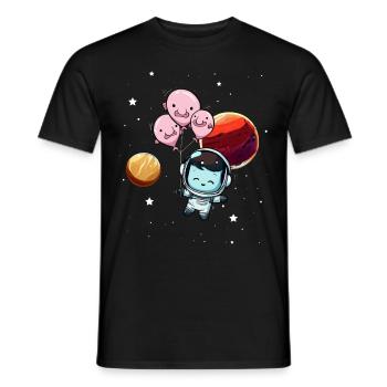Blobfish Weltraum Astronaut Planeten - Männer T-Shirt - Schwarz - Vorne - AI Model Male 178 light (178cm)