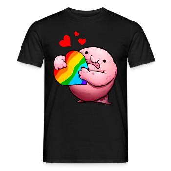 Blobfisch LGBTQ-Stolz Regenbogen - Männer T-Shirt - Schwarz - Vorne - AI Model Male 178 light (178cm)