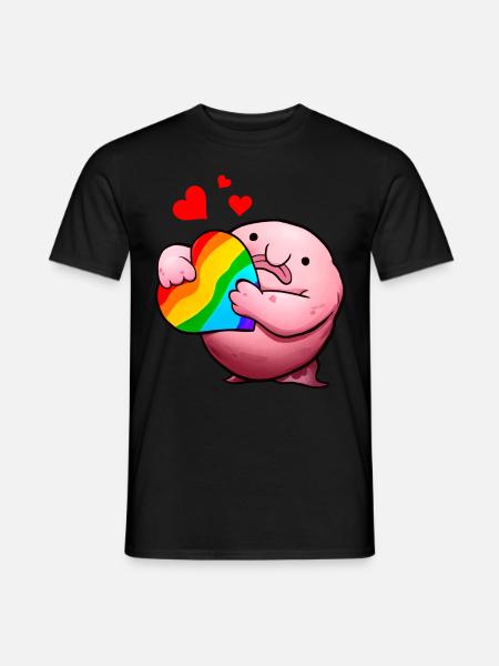 Blobfisch LGBTQ-Stolz Regenbogen - Männer T-Shirt - Schwarz