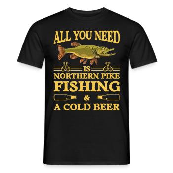 Fischer Fischfänger Fischer Nordischer Hecht - Männer T-Shirt - Schwarz - Vorne - AI Model Male 178 light (178cm)