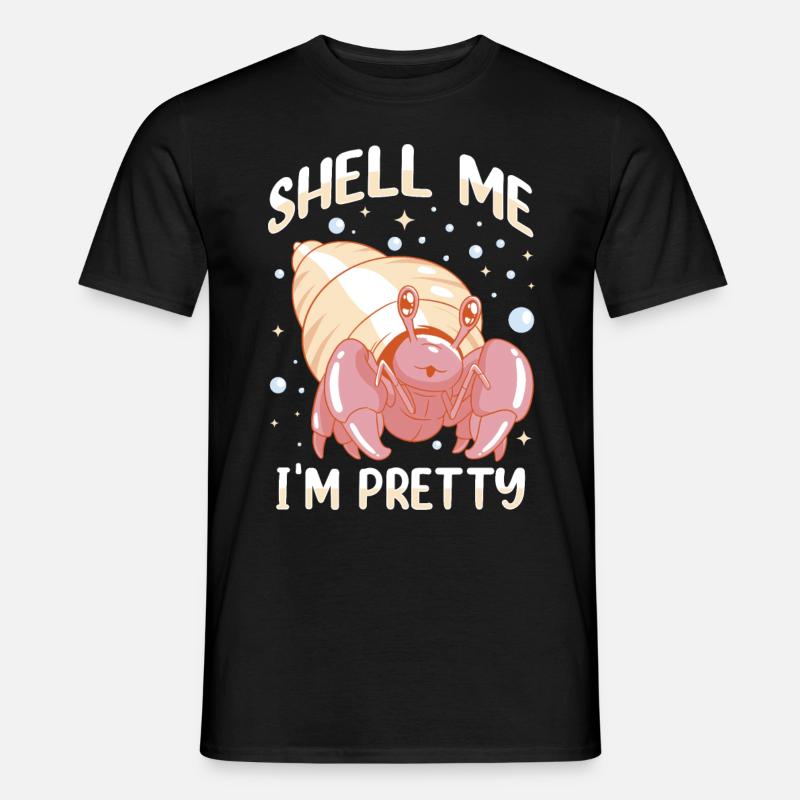 Meerestier Meeresfrüchte Muscheln Einsiedlerkrebs - Männer T-Shirt - Schwarz