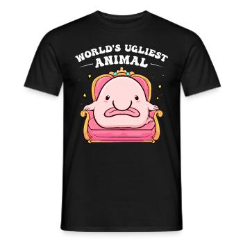 Funny Blob Fish - Men's T-Shirt - black - Front - AI Model Male 178 light (178cm)