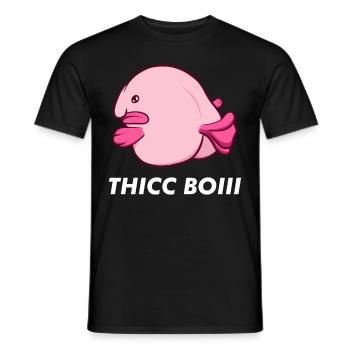 Kawaii Blob Fish - Men's T-Shirt - black - Front - AI Model Male 178 light (178cm)