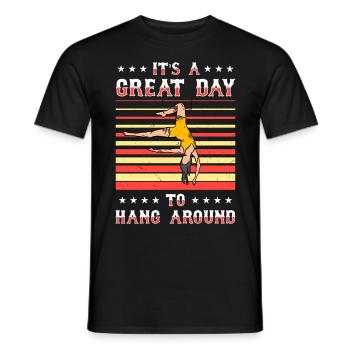 Circus, Aerial Silks, Aeralist, Acrobatics, Trapeze - Men's T-Shirt - black - Front - AI Model Male 178 light (178cm)