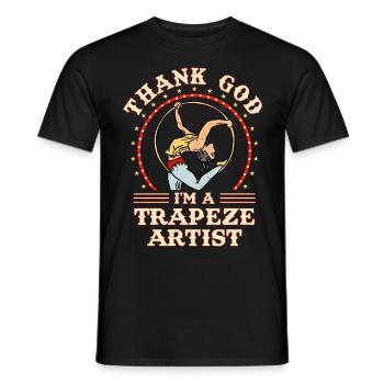 Cirque, Tissus aériens, Aériste, Acrobatie, Trapèze - T-shirt homme - noir - Devant - AI Model Male 178 light (178cm)